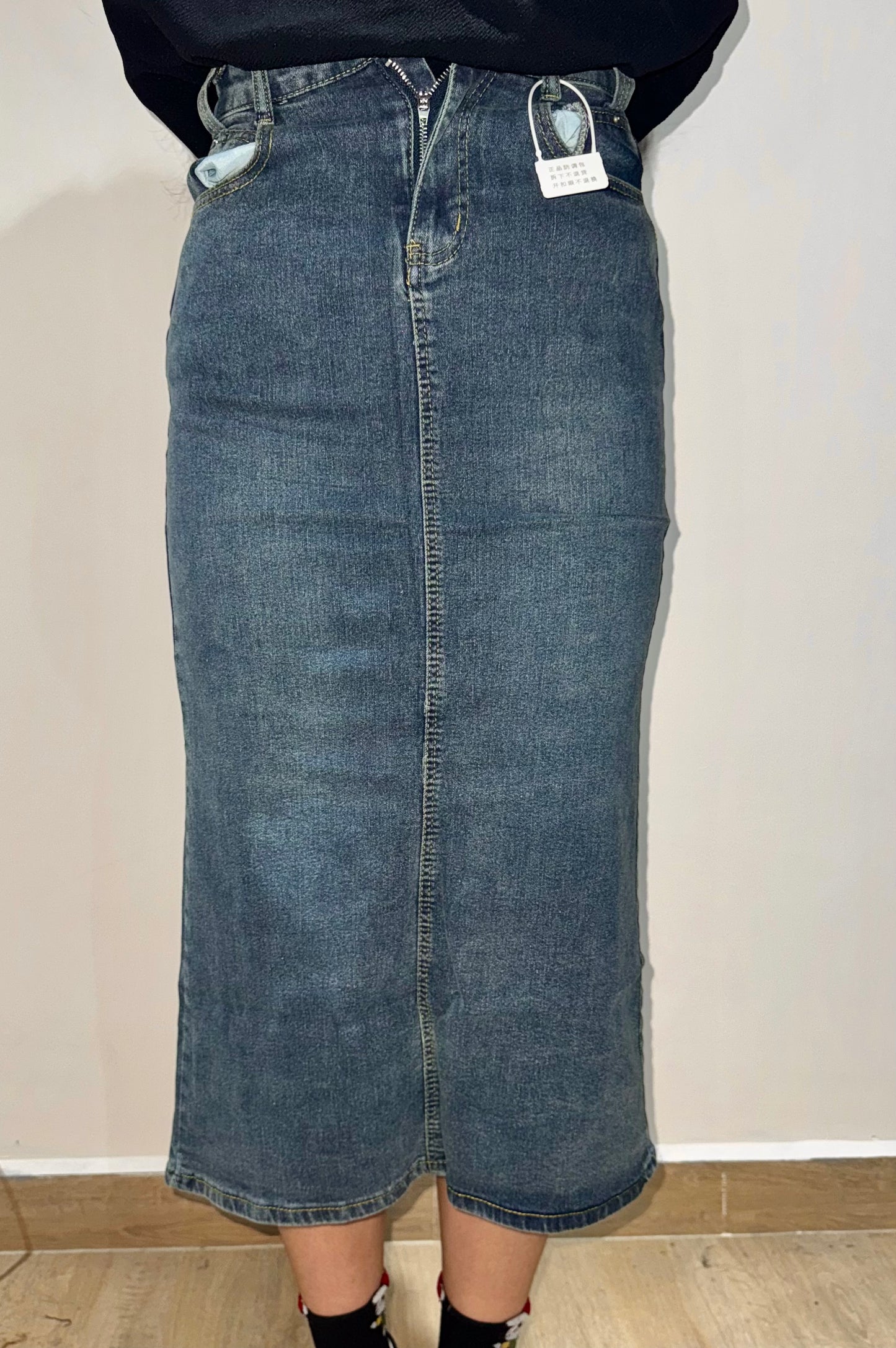 Falda Larga Mezclilla Slit