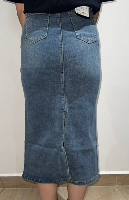 Falda Larga Mezclilla Slit