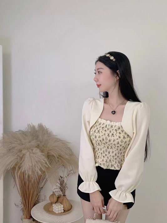 Blusa Mixta Diseñada con Manga Esponjosa