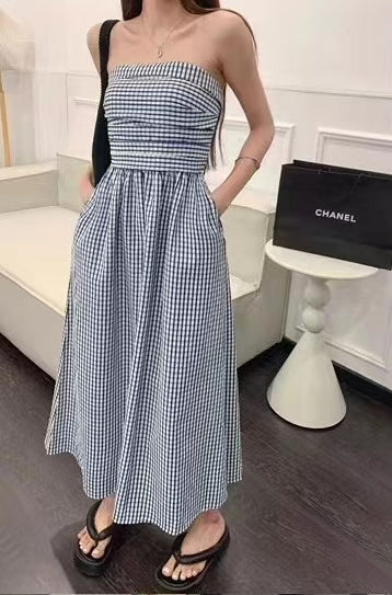 Vestido con Cuadros, Con/Sin tirantes